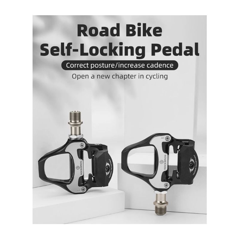 ROCKBROS SPD-SL Road Bike Pedals Ultralight Aluminium Self-locking Cycling Pedals for Enhanced Stability