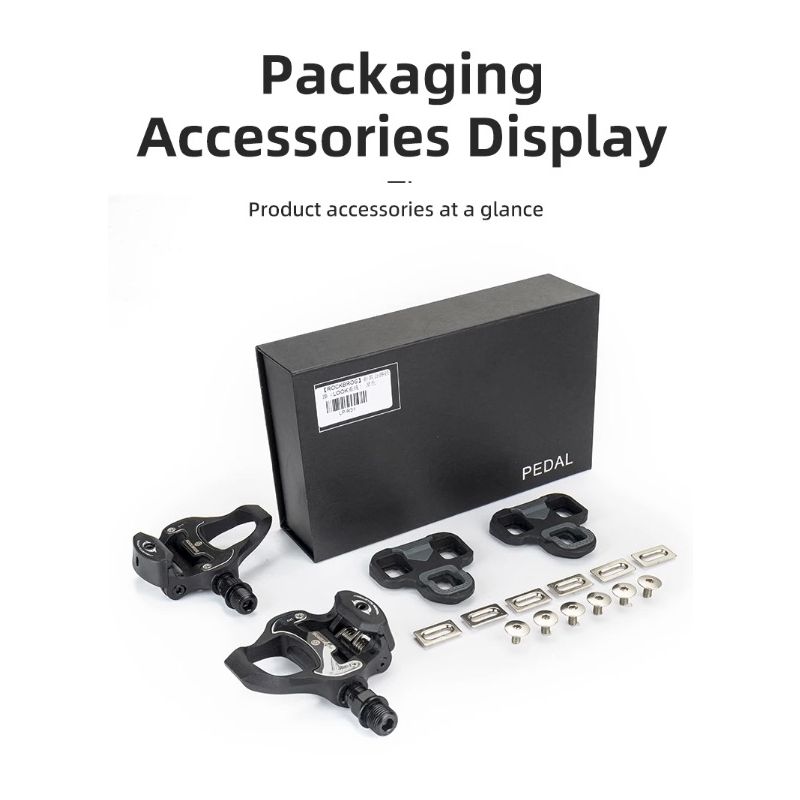 ROCKBROS SPD-SL Road Bike Pedals Ultralight Aluminium Self-locking Cycling Pedals for Enhanced Stability