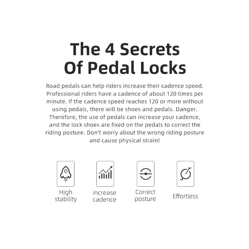 ROCKBROS SPD-SL Road Bike Pedals Ultralight Aluminium Self-locking Cycling Pedals for Enhanced Stability