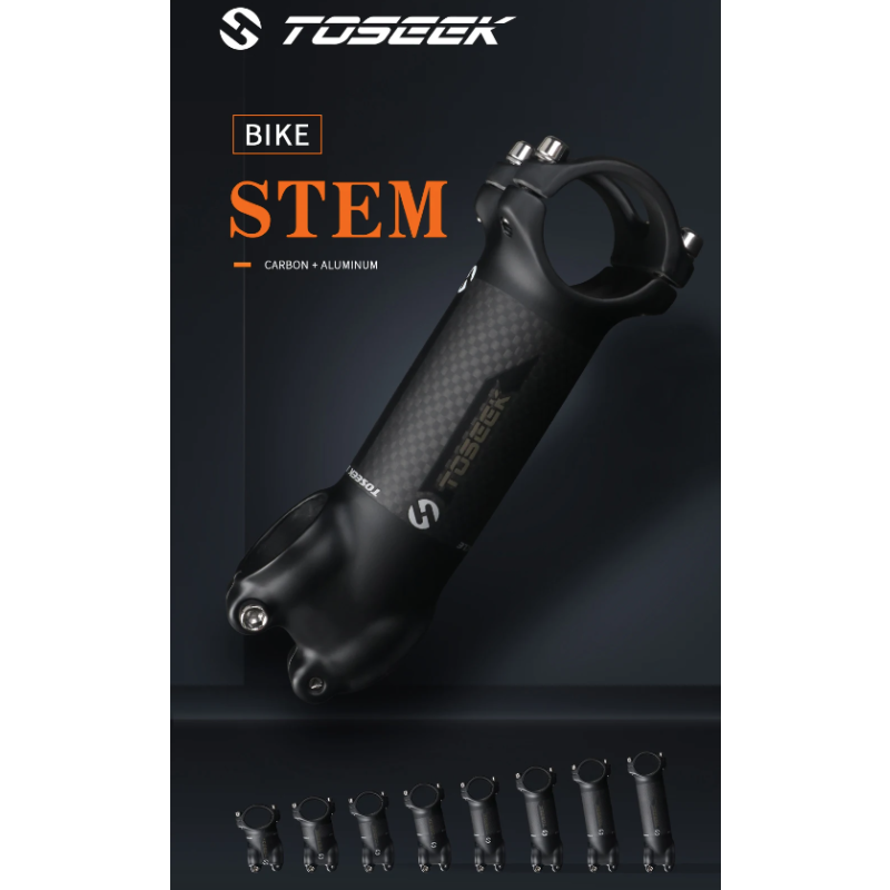 TOSEEK MTB Handlebar Stem 28.6mm Adjustable Angle Lightweight Aluminum Carbon for Cycling Enthusiasts