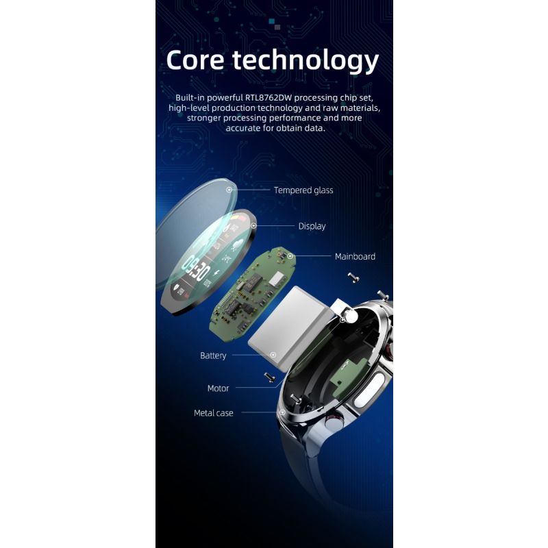 W11 Smart Watch 132 HD Heart Rate Blood Sugar ECG Body Temperature Fitness Bracelet for Health Monitoring