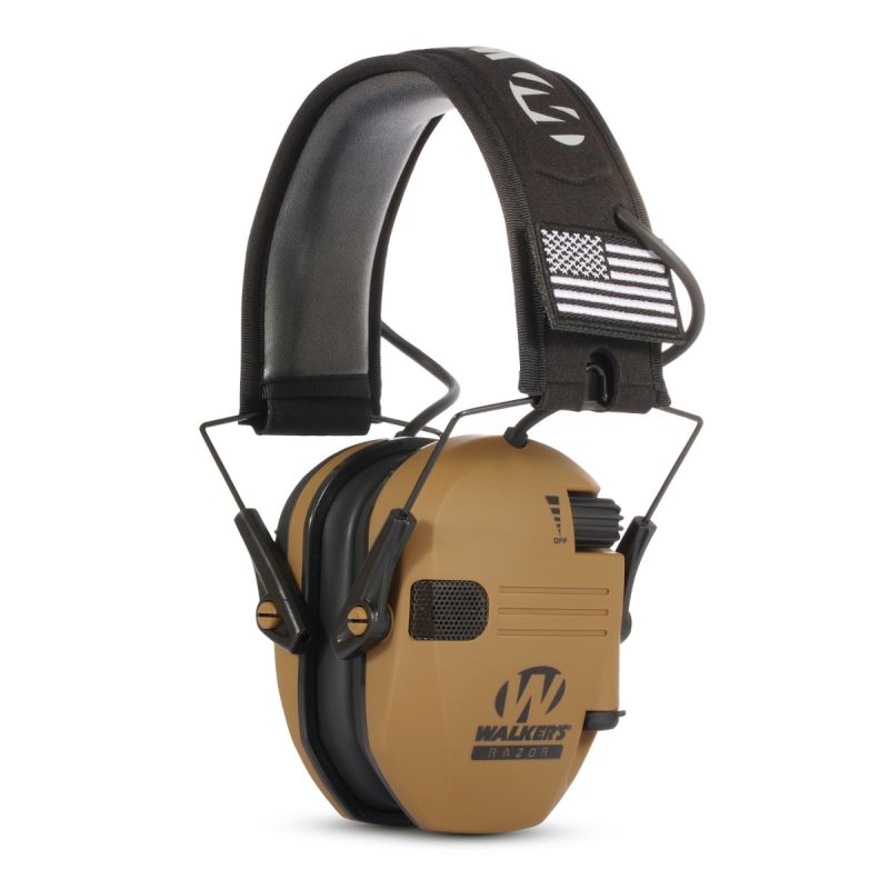 Walkers Razor Earmuffs Active Headphones for Shooting Sports Electronic Hearing Protection NRR 23 dB Black