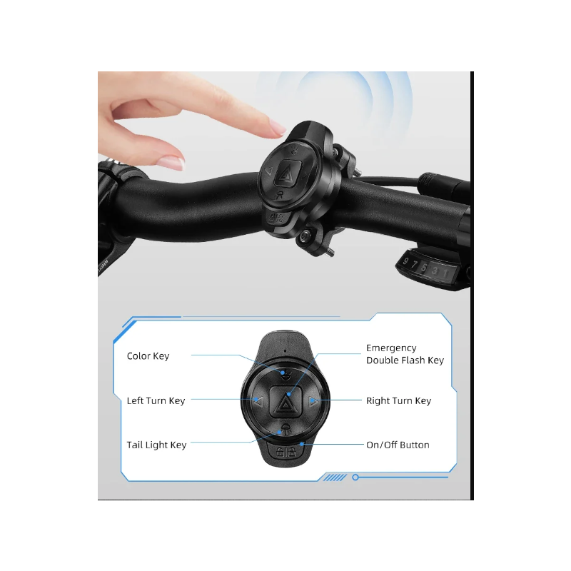 Versatile Bicycle Rear Light Smart Brake Sensor Wireless Remote Control Colorful Flash Rechargeable Light