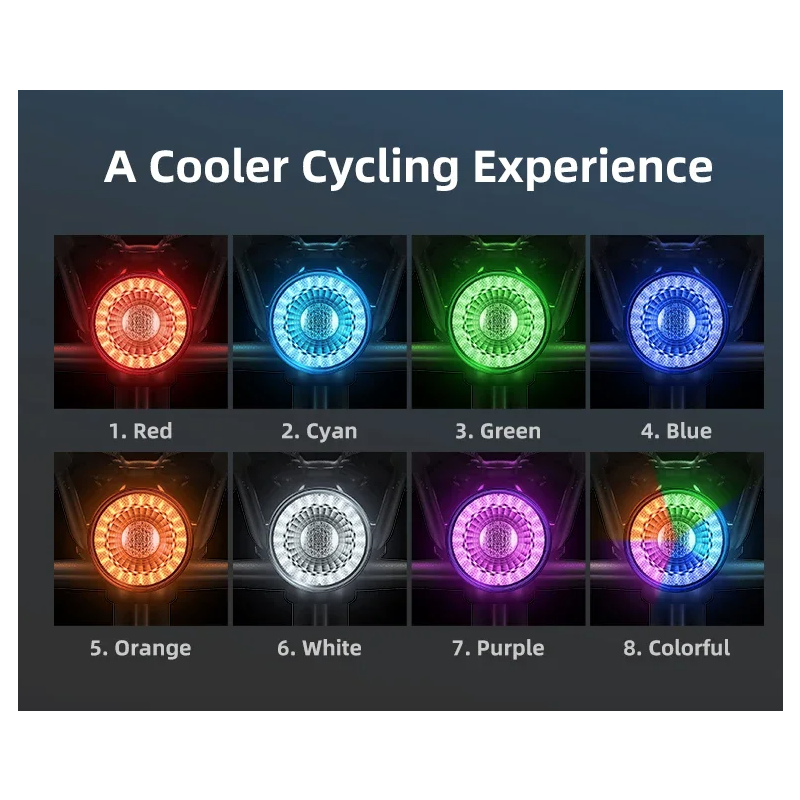 Versatile Bicycle Rear Light Smart Brake Sensor Wireless Remote Control Colorful Flash Rechargeable Light