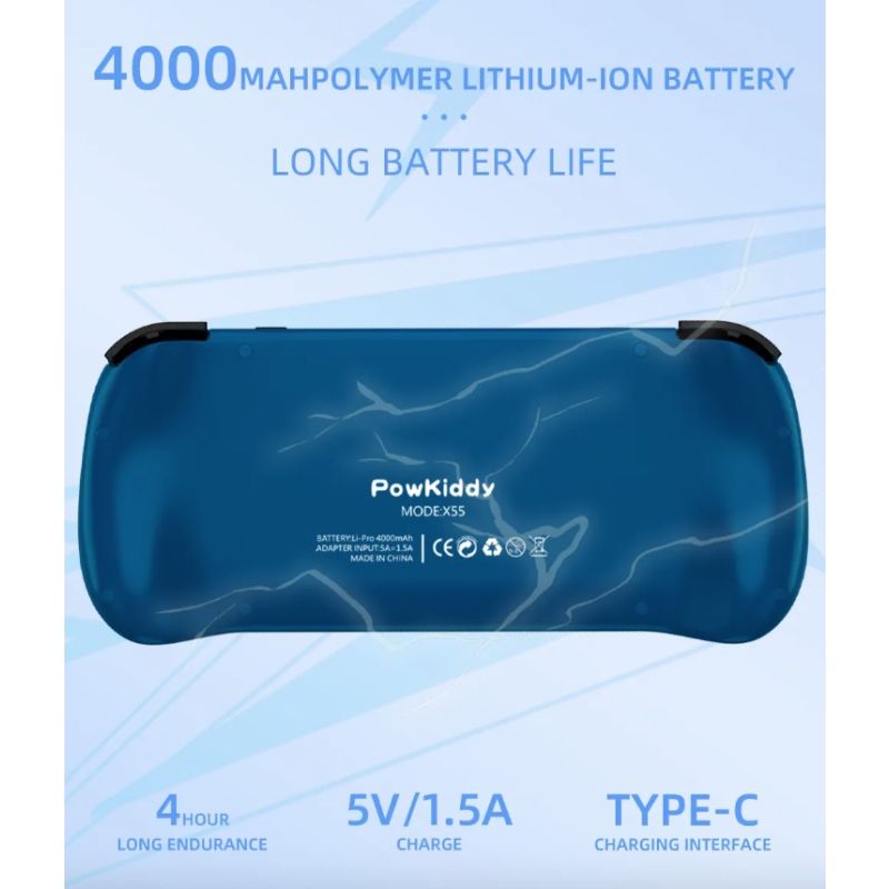 POWKIDDY X55 Handheld Game Console Retro Gaming 5.5 Inch Screen IPS Display RK3566 Processor Gaming on the Go