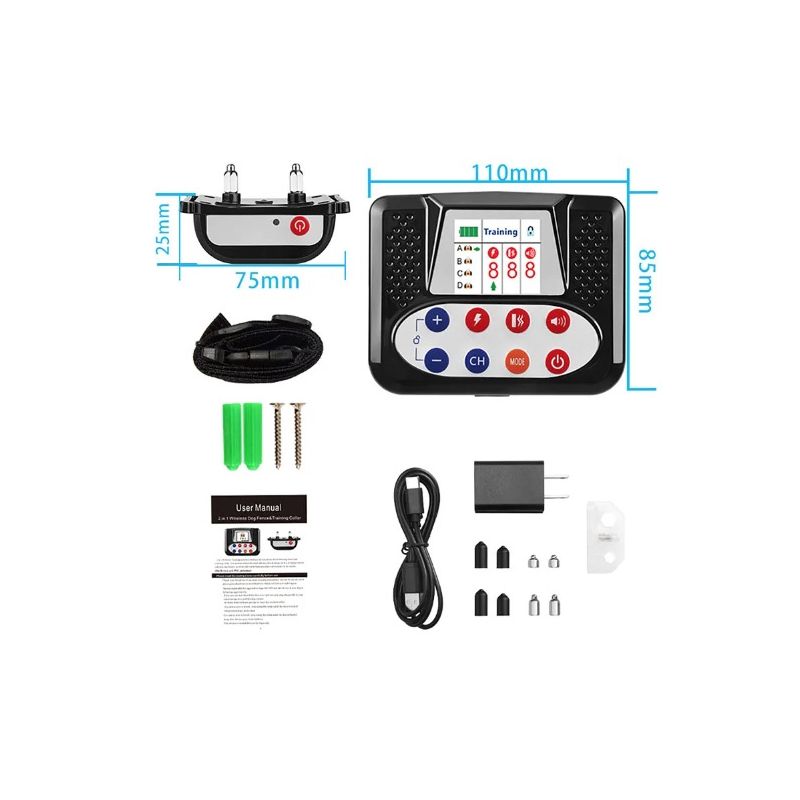 Pet Wireless Electronic Fence Smart Dog Training Device Two-in-One Ergonomic Anti-Barking Collar 2025