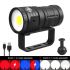 D10 Super Bright Diving Flashlight 100m IPX8 Waterproof with 3 Color Settings for Underwater Photography