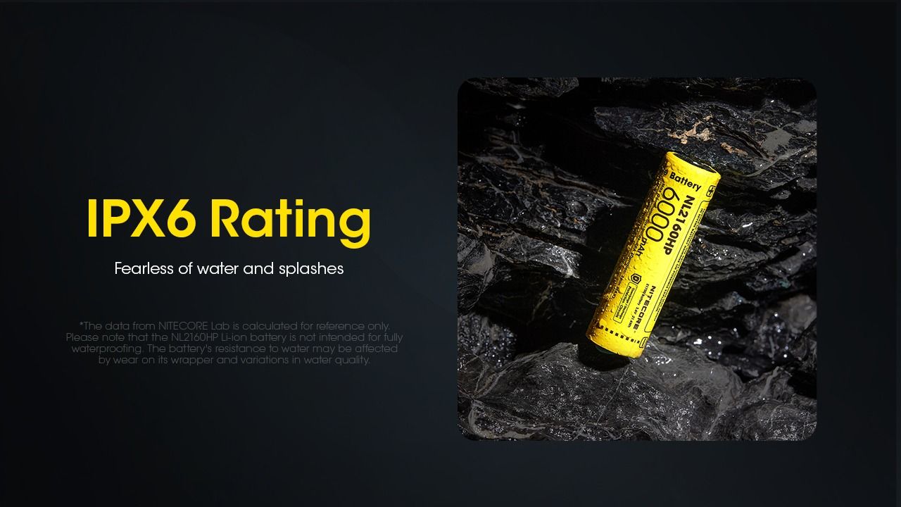 NITECORE NL2160HP 6000mAh 3.6V 21700 USB-C Li-ion Rechargeable Battery High Capacity Portable Power Source