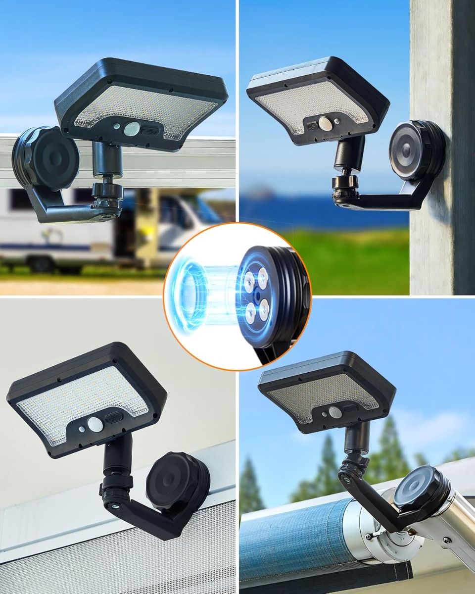 Garden light,Magnetic Solar Lights Outdoor,RV Exterior Lights with Motion Sensor, 92LED 600LM Solar Security Lights IP65 Waterproof (2Pack)