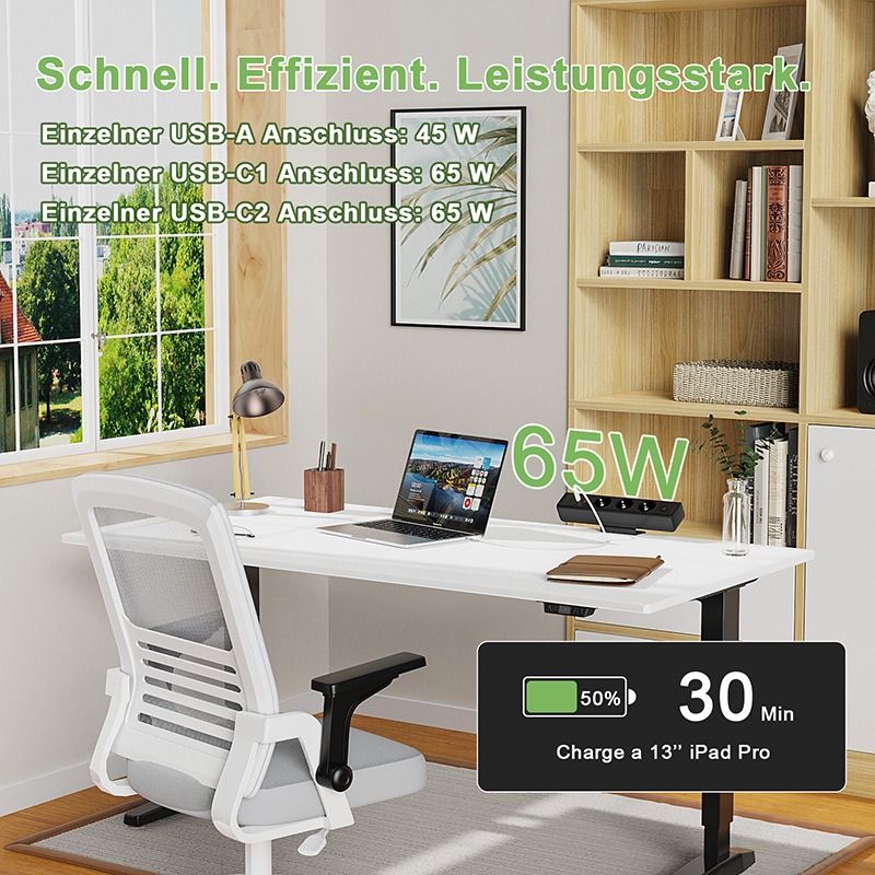Desk Clamp Power Strip,Total Fast Charging Station 18/65W USB Fast Charging European Standard Socket, Overload Protection Switch, Desktop Socket, EU Power Supply Office Furniture