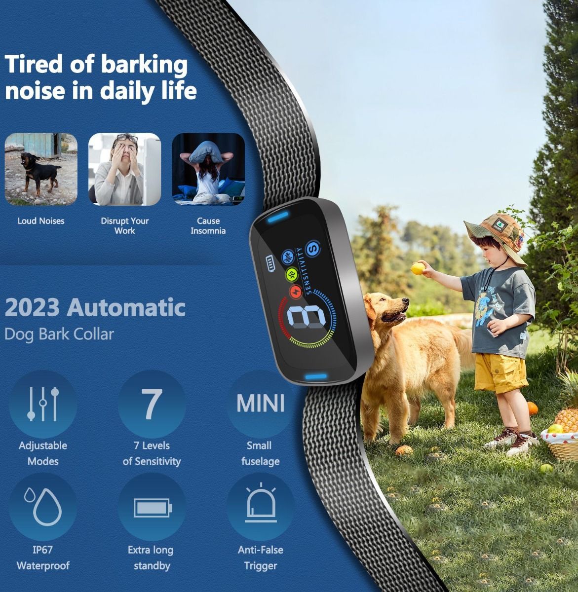 Pet Dog Anti Barking Device Gentle Ultrasonic Collar Stop Barking Comfortable Trust Building Solution