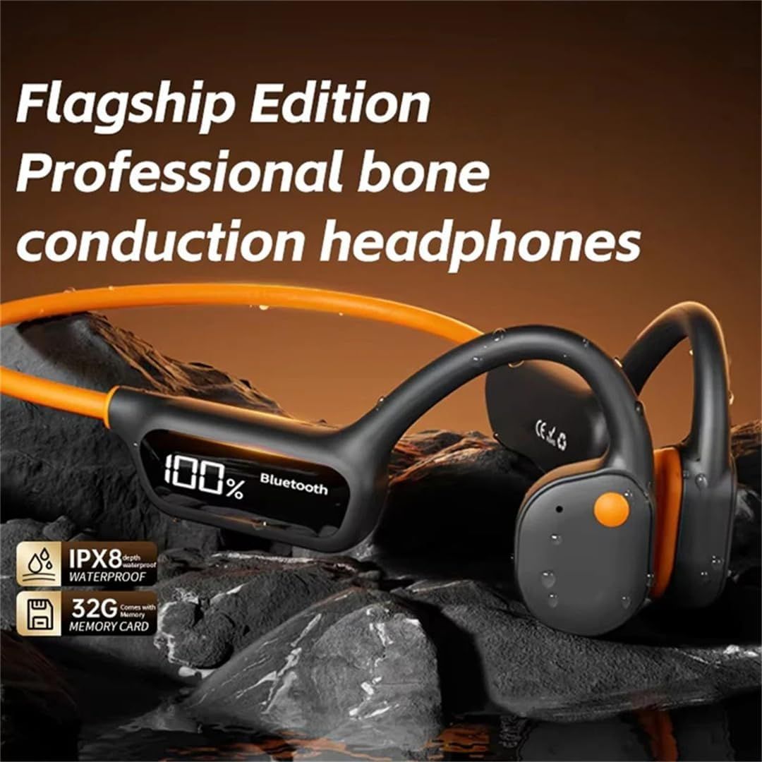 Bone Conduction Earphones IPX8 Waterproof Headset for Swimming