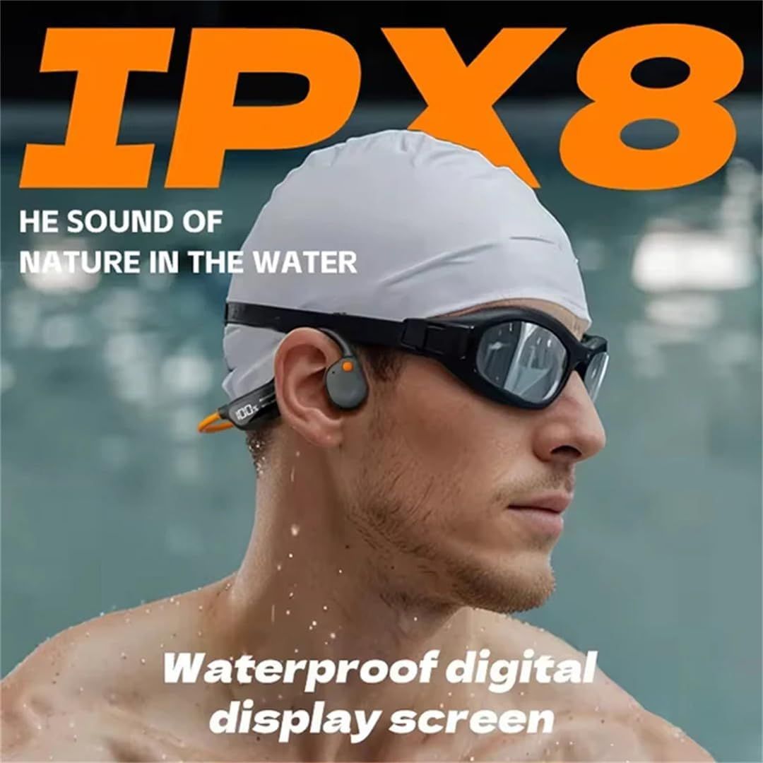 Bone Conduction Earphones IPX8 Waterproof Headset for Swimming