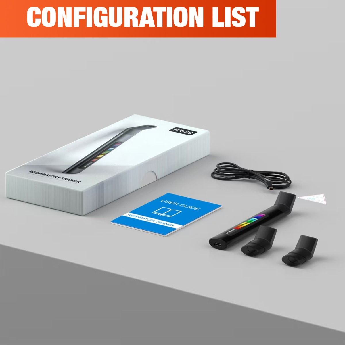 Breathing Exercise Device, Portable Breathing Training Device for Better Breathe, Guided Smart Breathing Exercise Assistant for Athletes andSports Enthusiasts