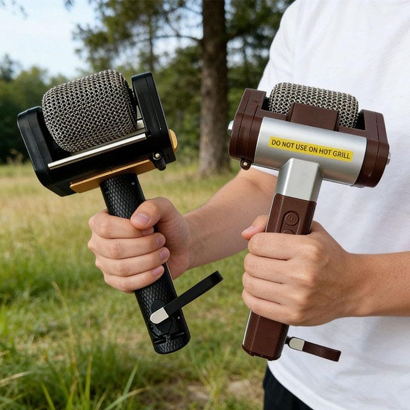 Rechargeable Barbecue Grill Cleaner , Rechargeable BBQ Tool with 350 RPM Stainless Roller Cordless Electric Grill Brush