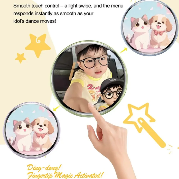 Electronic Badge HD Display Screen 1.70-inch HD Display Bluetooth 6.0 GIF Video Playback Touch Screen LED Audible Video Play