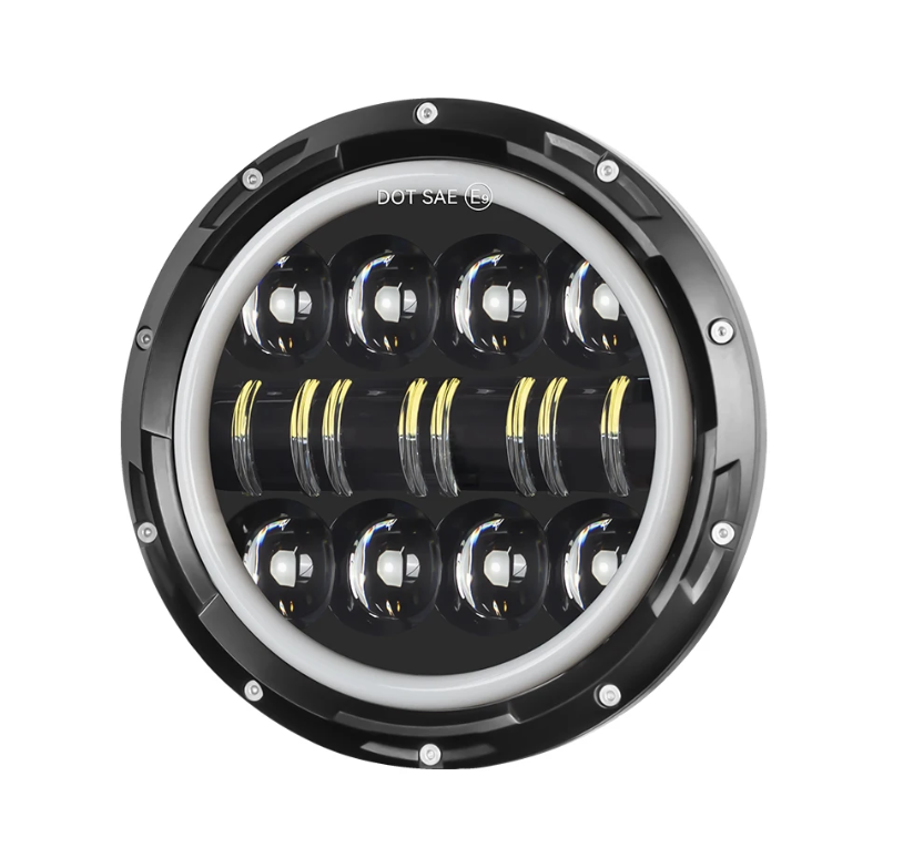 7 Inch Motorcycle LED Headlight  Beam DRL Turn Signal 7" Round Headlamp for Harley Jeep Wrangler Hummer 