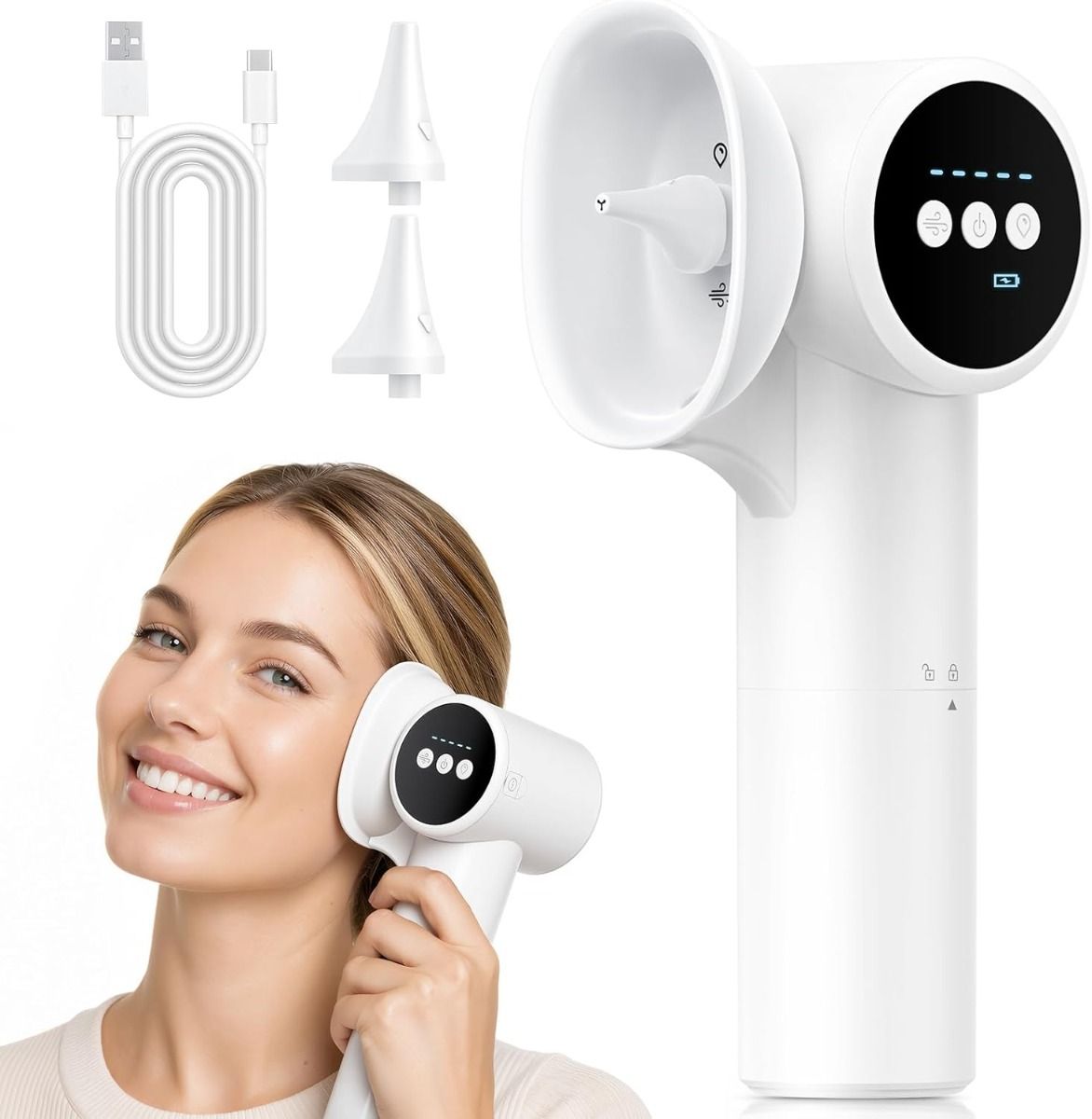 Ear Wax Removal,  Electric Ear Cleaner with Mild Drying,  Safe & Gentle Automatic Ear Cleaner,  Electric Ear Wax Removal 5 Pressure Settings