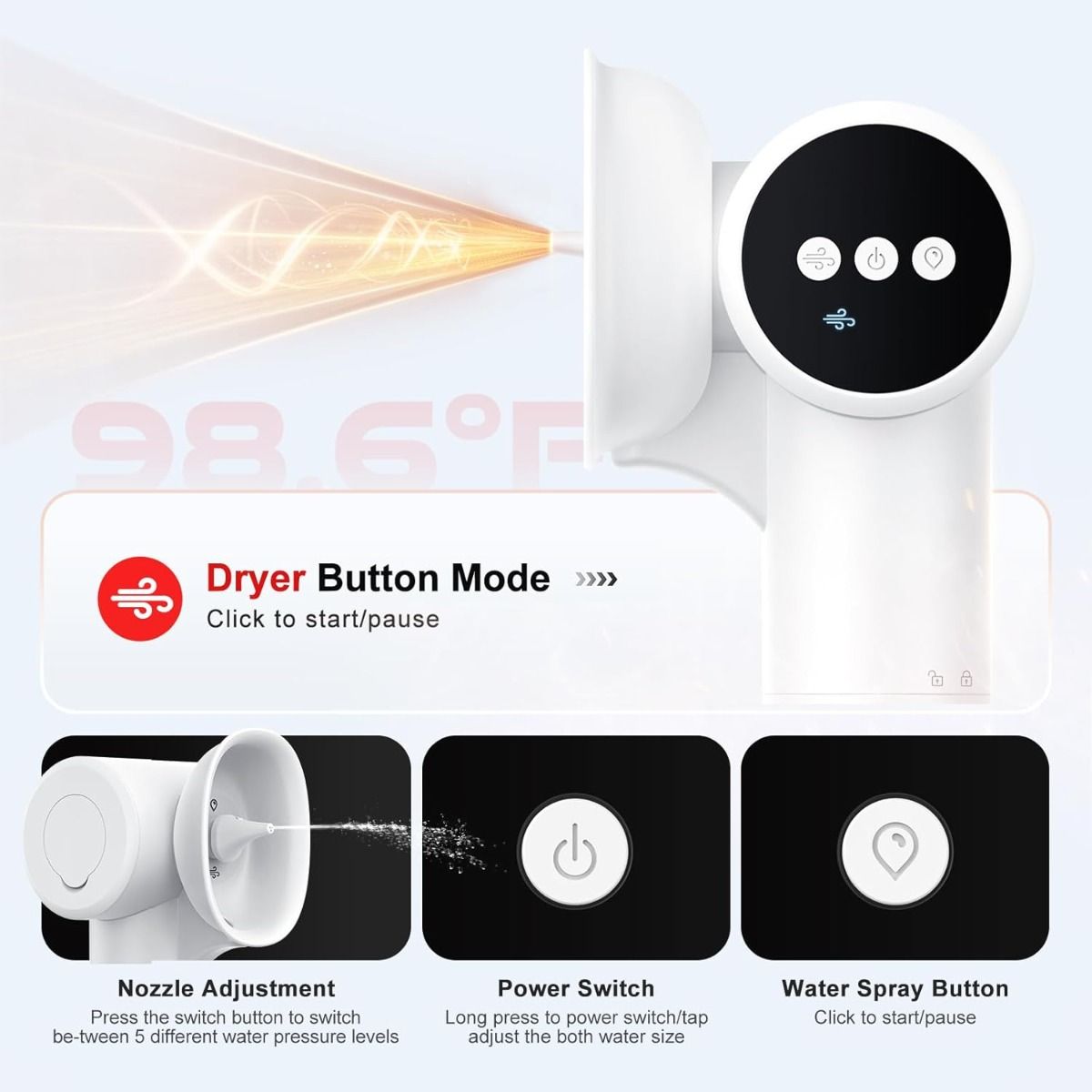Ear Wax Removal,  Electric Ear Cleaner with Mild Drying,  Safe & Gentle Automatic Ear Cleaner,  Electric Ear Wax Removal 5 Pressure Settings