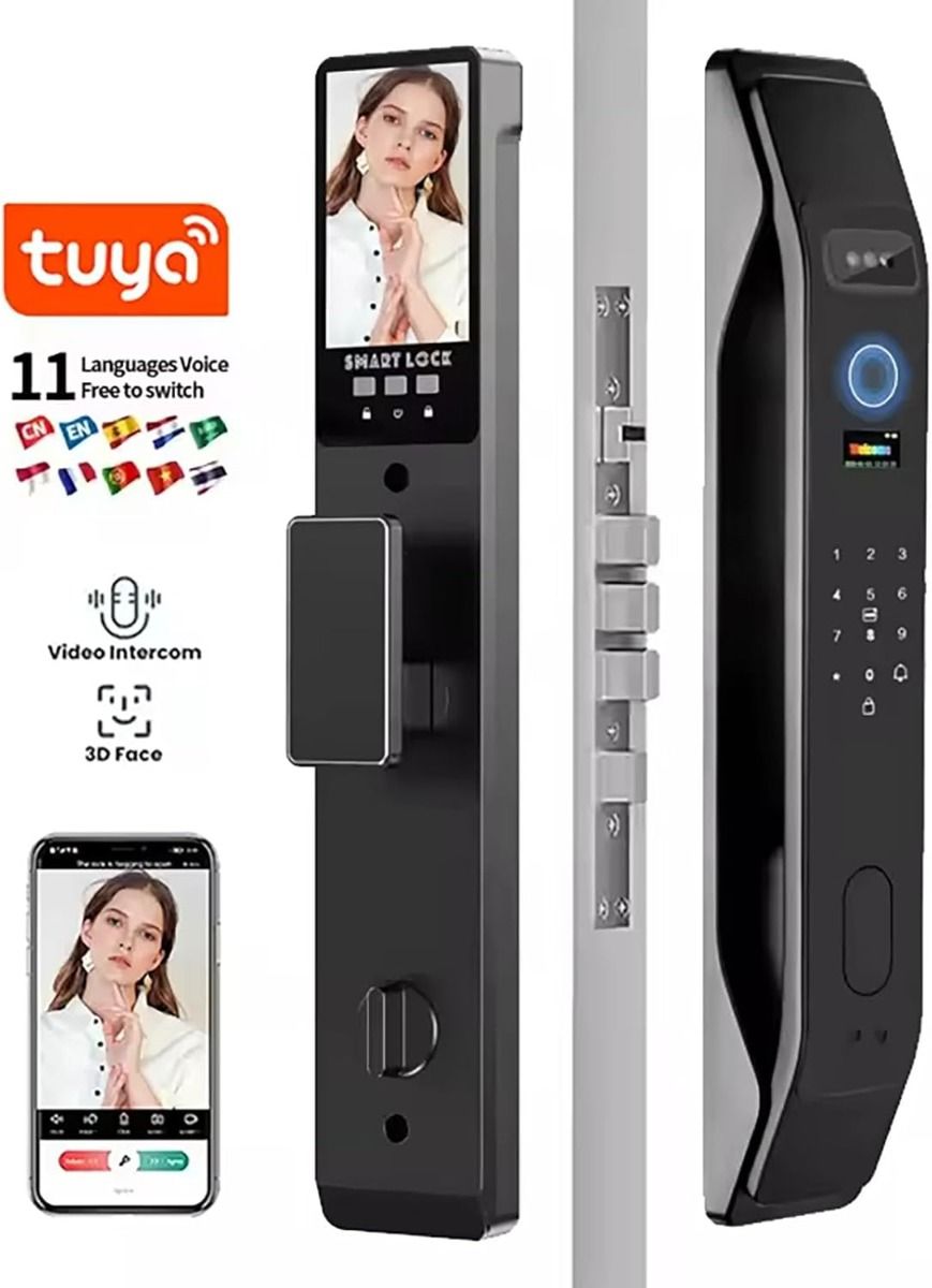 3D Face Recognition Unlock Digital Door Lock With Camera FIngerprint Password Unlock Keyless Electronic Door Lock
