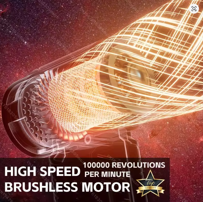 Handheld violent fan MegaFlow 50 Compressed Air Duster-100000RPM Super Power Electric Air Duster, 3-Gear Adjustable Mini Blower with Fast Charging