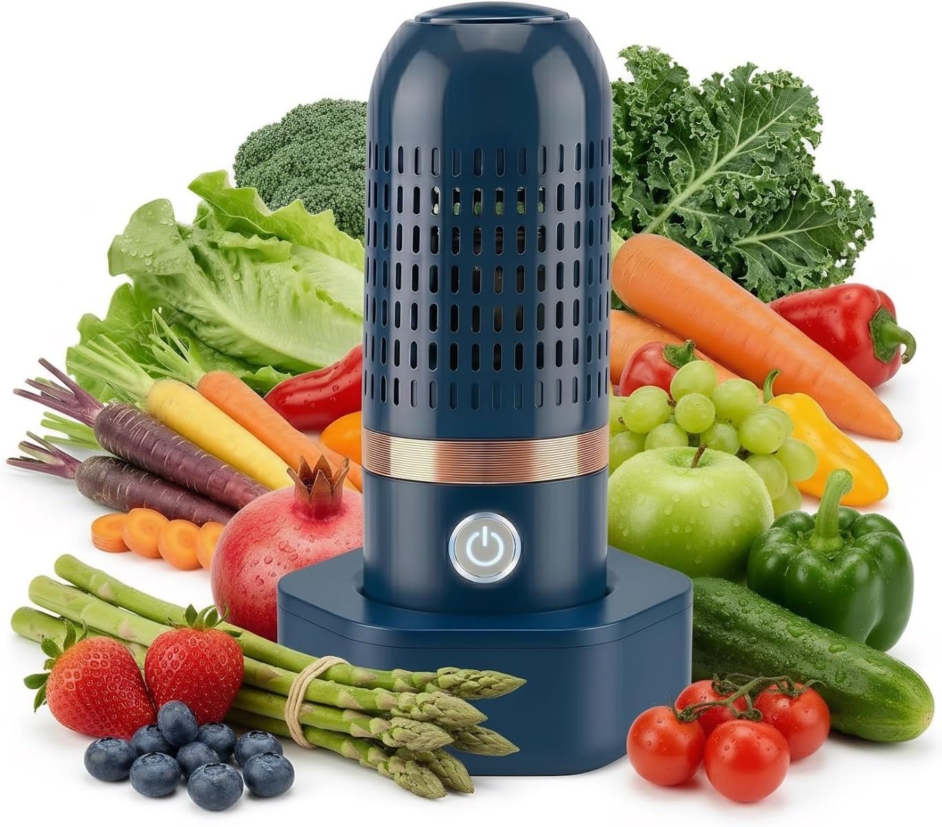 Fruit and Vegetable Cleaning Tool, Wireless Rechargeable Food Washer | OH-ion Purification Technology, IPX7 Waterproof, for Fruits, Veggie, Grains, Rice, for Meat, Seafood