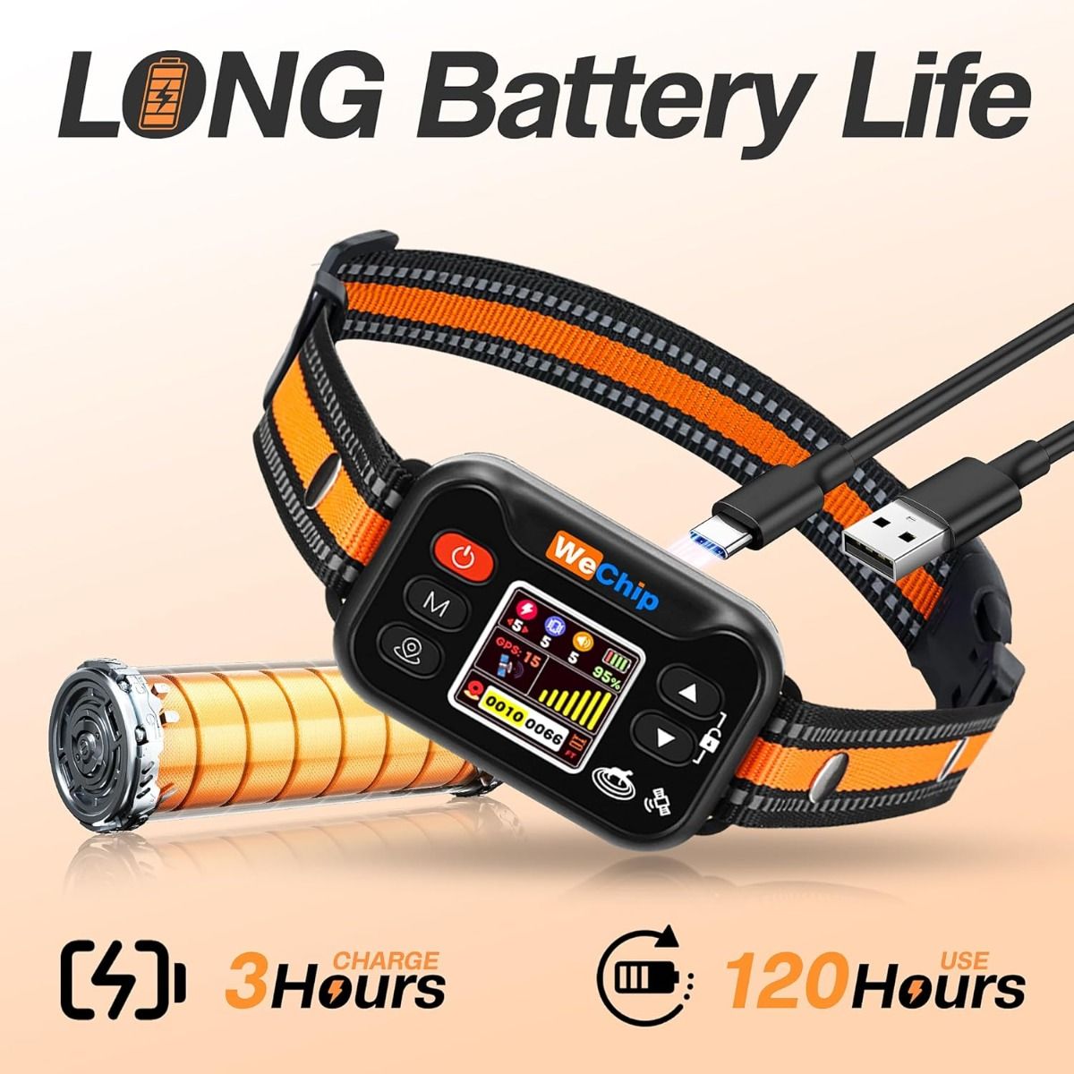 Wireless Dog Fence Collar, GPS Pet Containment System, Rechargeable Dog Bark Collar , Waterproof Anti Barking Trainer, for Dogs 15-120 lbs