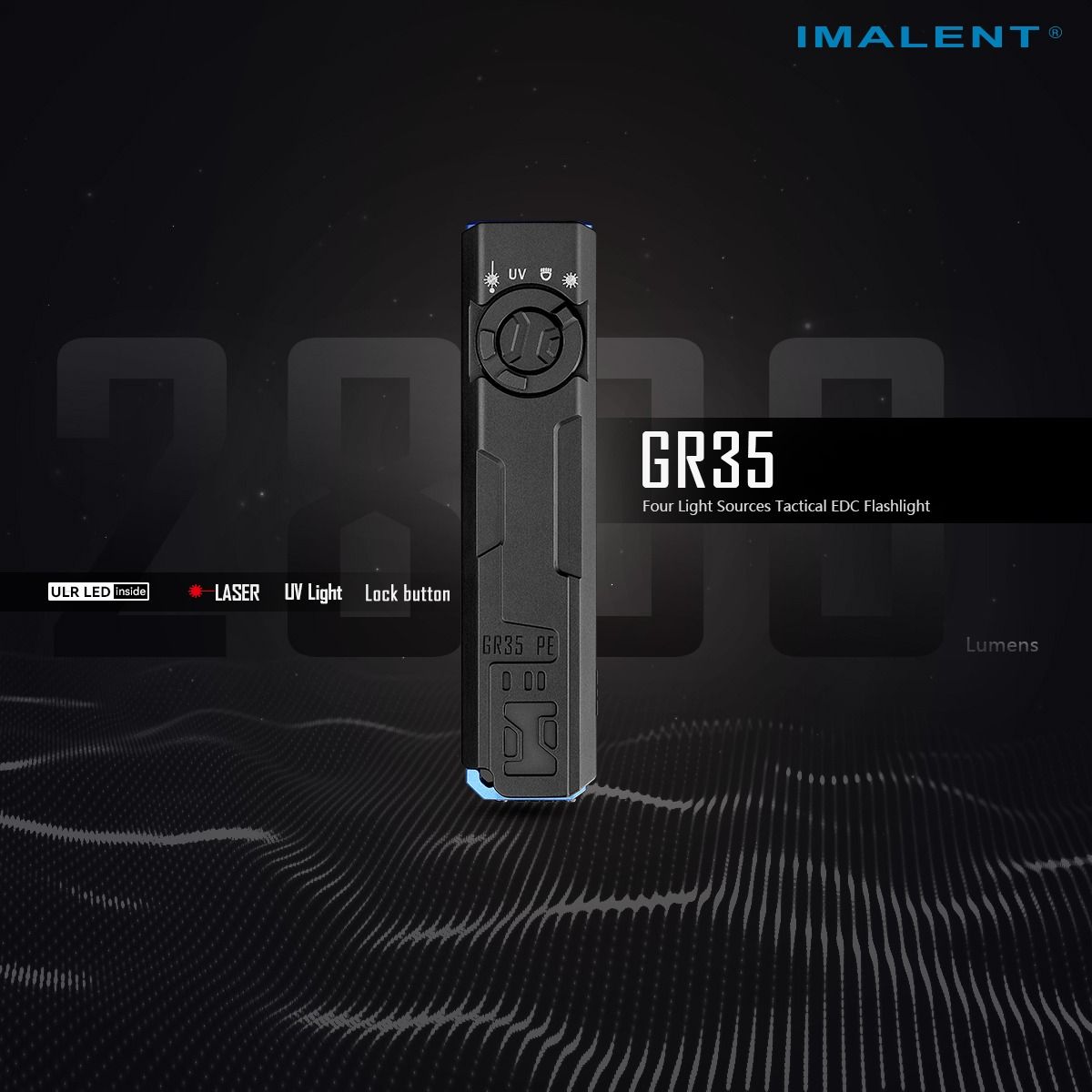 IMALENT GR35 2800 Lumens LED EDC Flashlight(Red)