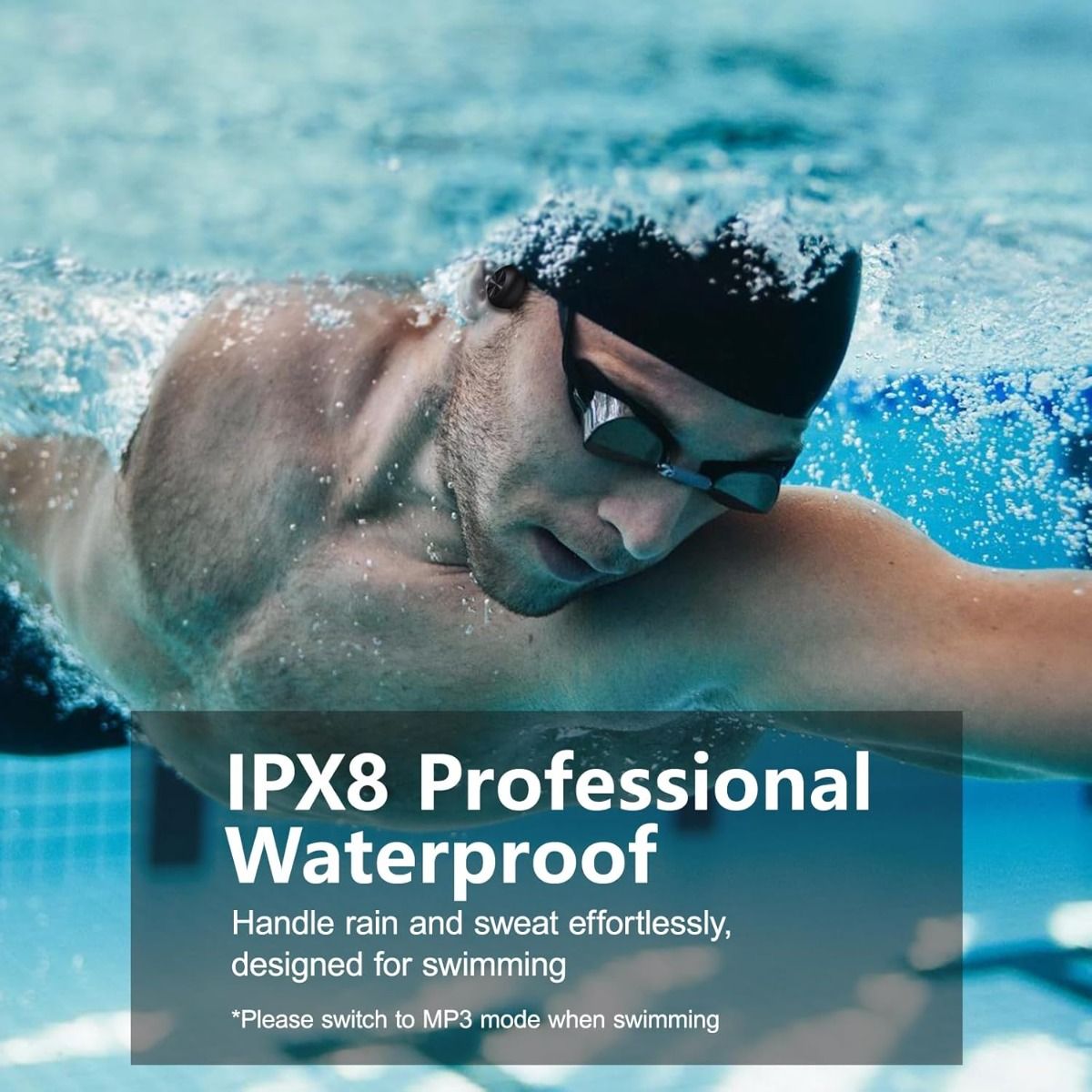 Swimming Headphones,Bone Conduction Headphones Bluetooth 5.4,IPX8 Waterproof Earbuds,32G Memory Sports Headphone