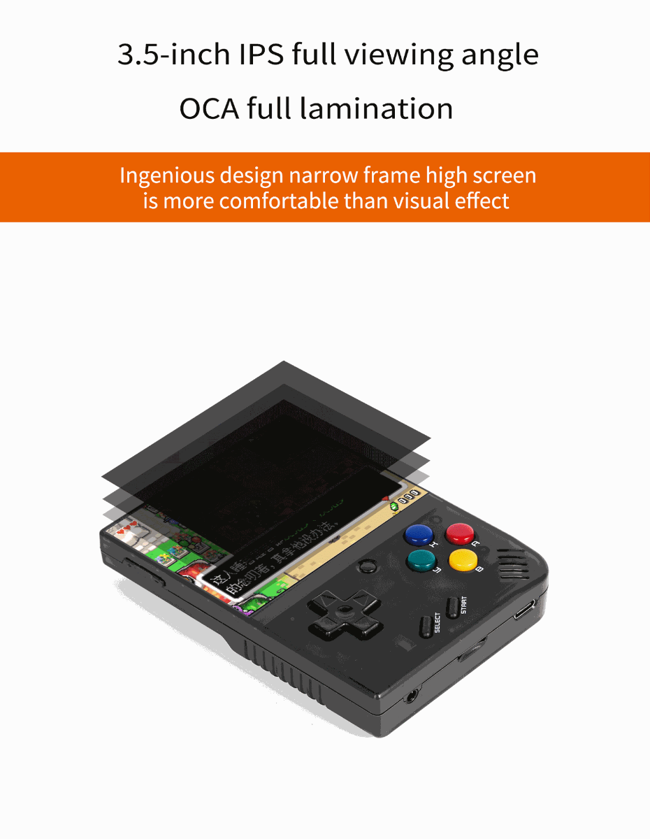 MIYOO Mini Plus Portable Retro Game Console 3.5-inch IPS Screen Lightweight Classic Video Games Compact