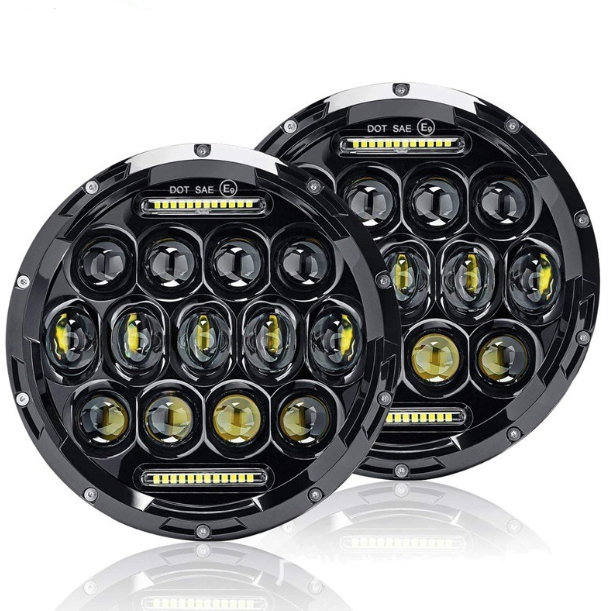 7 Inch Motorcycle LED Headlight  Beam DRL Turn Signal 7" Round Headlamp for Harley Jeep Wrangler Hummer 