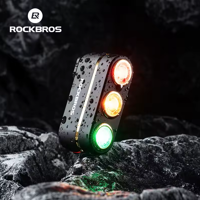 ROCKBROS Smart Bicycle Rear Light IP64 Waterproof Warning taillights Type-C Charging Brake Sensing Tail Light Night Cycling Light Bike Accessories