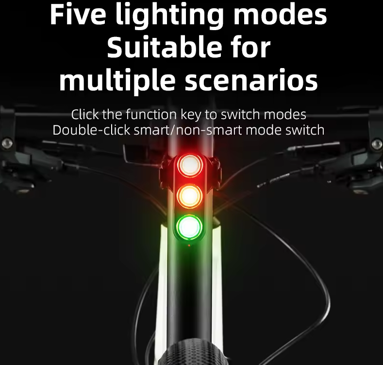 ROCKBROS Smart Bicycle Rear Light IP64 Waterproof Warning taillights Type-C Charging Brake Sensing Tail Light Night Cycling Light Bike Accessories