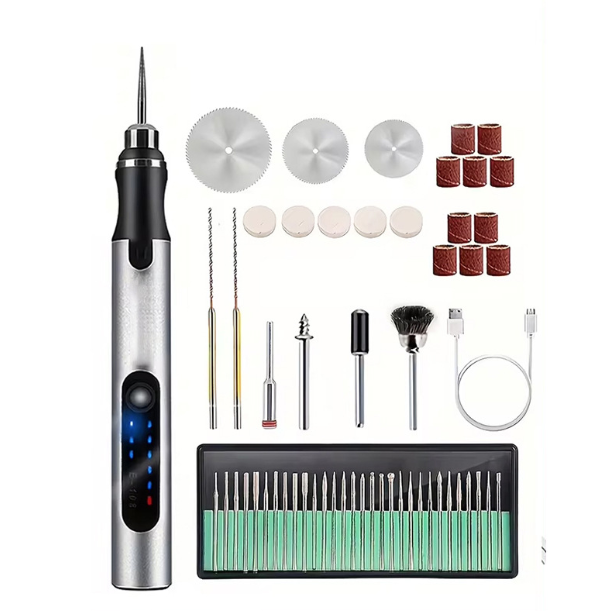 USB Rechargable Engraving Machines Pen with 35bits,Mini Electric Engraver Etching Machines Cordless Rotary Tools Engraved Jewelry Stone Metal Plastic Wood Resin Model