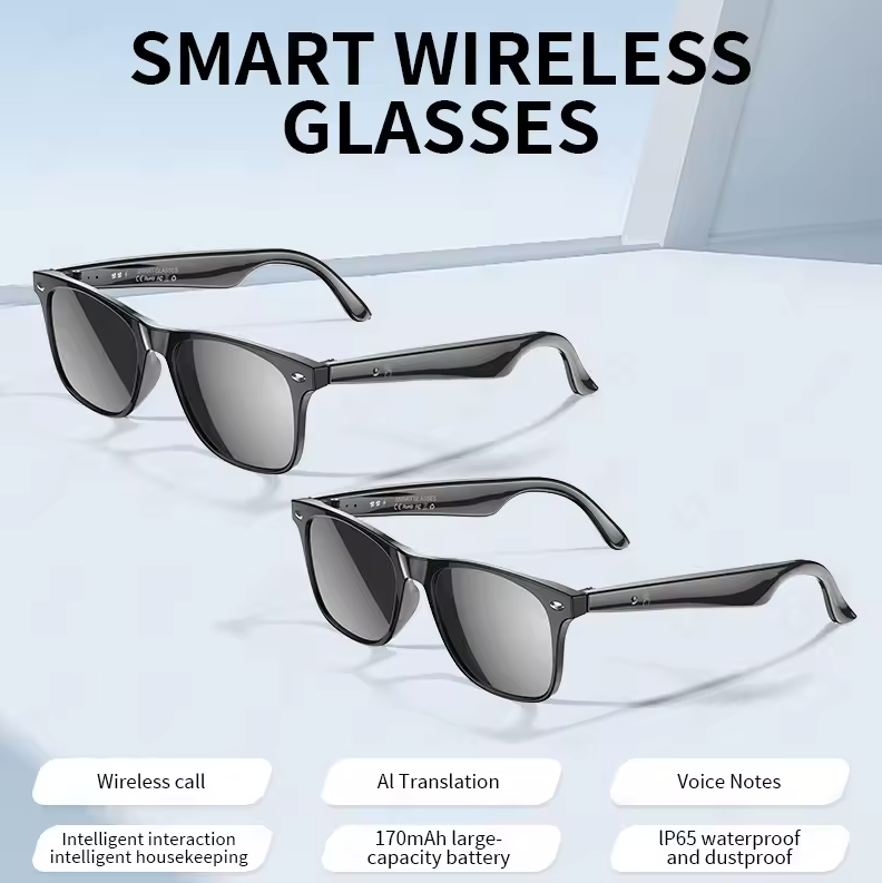 AI Smart Translate Sunglasses Bluetooth Call Noise Canceling Music Play BT Call Translate Smart Glasses