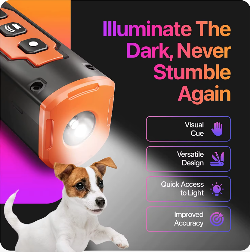 Pet Dog Repeller Ultrasonic Dog Training Device Rechargeable Barking Control Tool with Humane Technology