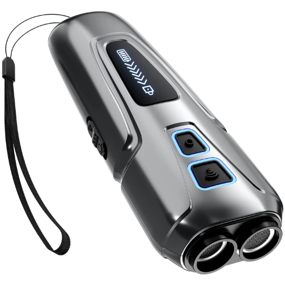 Ultrasonic Dog Repeller with LED Flashlight Portable Anti Barking Solution Humane Dog Training Device